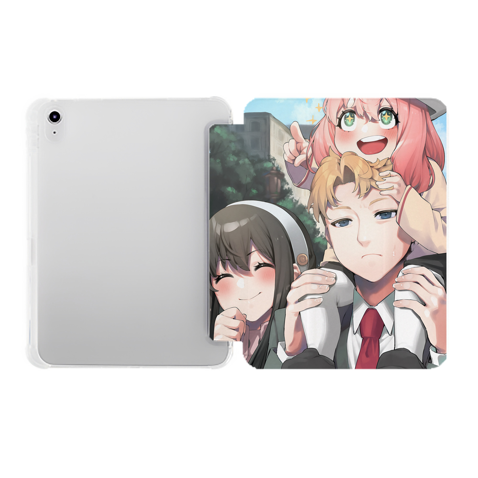 （画像用） SPY×FAMILY间谍家家酒 IPad ケース ペン収納付き 三つ折りスタンド PUレザー×シリコン 対応機種9.5/10.5/10.9インチ